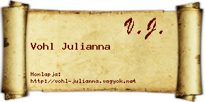 Vohl Julianna névjegykártya